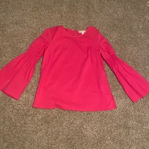 gorgeous hot pink Michael Kors size medium top bell sleeve detail perfect spring